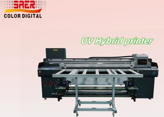 1.8m UV Hybrid Printer with Table Large Format Roll to Roll & Flatbed مع رأس الطباعة عالي الدقة