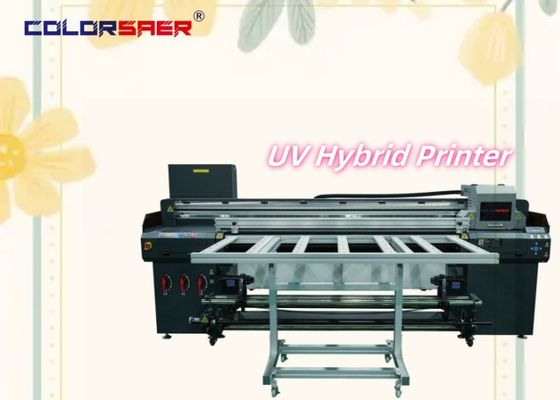 شنجهاي مصنع بيع مباشر 2400 دبي UV المخطط مسطح و رول إلى طابعة UV الهجينة