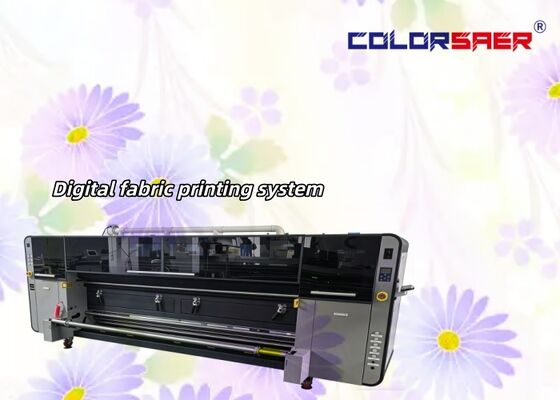 SAER I3200 رأس الطباعة CMYK 4 ألوان و CMYKGRBK 8 ألوان آلة الطباعة النسيجية 3.2m للمواد البوليستر والقطن
