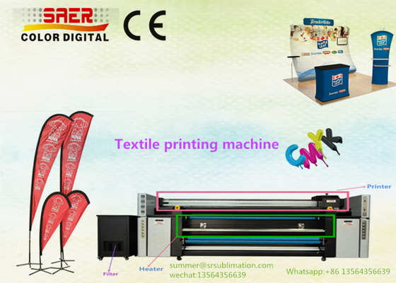 نظام طباعة المنسوجات CMYK المزدوج مع رأس طباعة DPI عالي