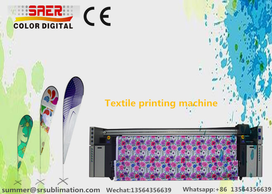 المزدوج CMYK العلم الرقمي النسيج / ملاءات السرير صبغ آلة طباعة المنسوجات 1800 ديسيبل متوحد الخواص