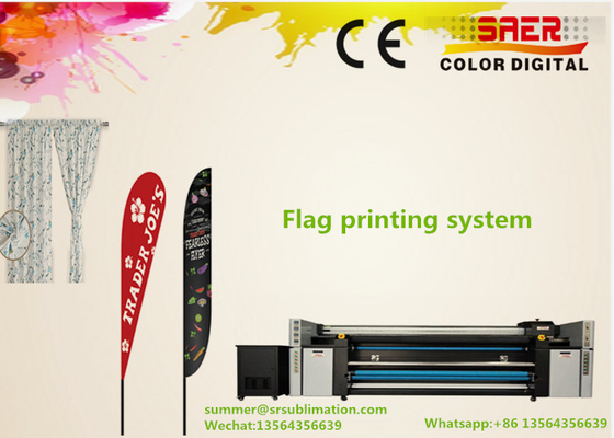 المزدوج CMYK العلم الرقمي النسيج / ملاءات السرير صبغ آلة طباعة المنسوجات 1800 ديسيبل متوحد الخواص