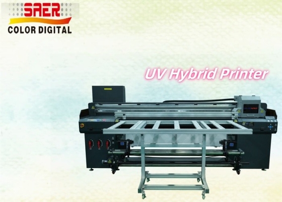 1.8m UV Hybrid Printer with Table Large Format Roll to Roll & Flatbed مع رأس الطباعة عالي الدقة