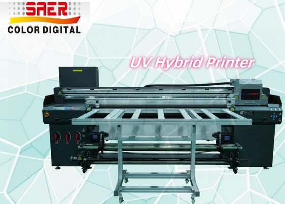 آلة الطباعة الرقمية للأشرطة فوق البنفسجية على السطح خلفية لافتة ملصق هجين LED Inkjet UV Roll to Roll & Flatbed