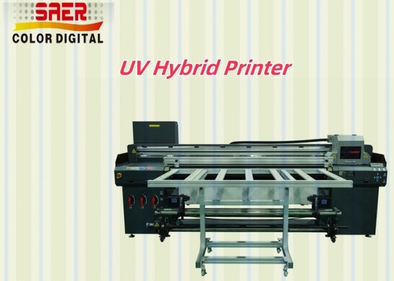 طابعة UV هجينة قماش 1.8m طابعة UV هجينة للمواد المختلفة