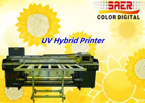 طابعة UV هجينة قماش 1.8m طابعة UV هجينة للمواد المختلفة