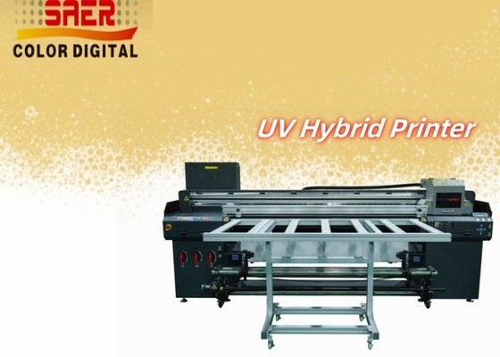 SAER 1.8m طابعة UV الهجينة للمواد المختلفة لوحة KT / PVC / فيلم ناعم / جلد
