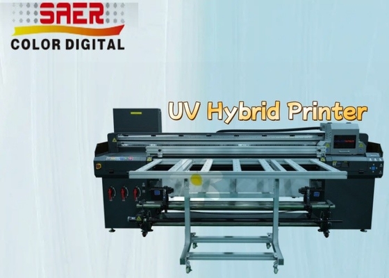 طابعة مسطحة وتطويق إلى طابعة UV الهجينة جميعها في طابعة واحدة آلة الطباعة UV متعددة الألوان