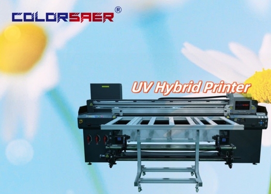 1.8m آلة طباعة UV ذات الشكل الكبير مسطحة وسلسلة لسلسلة كل شيء في واحد مخطط UV هجين