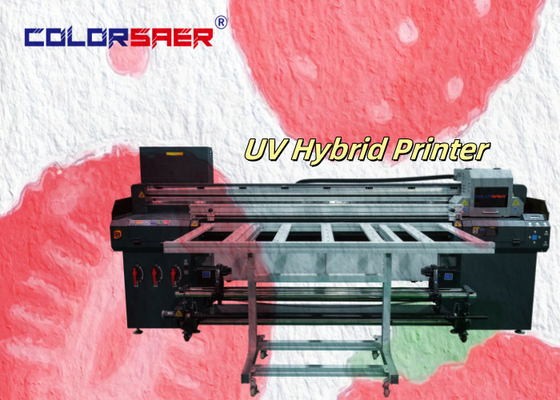 البيع الساخن طابعة هجينة UV 1.8m CMYKW طباعة فنية UV طابعة سطحية و طابعة للوحة