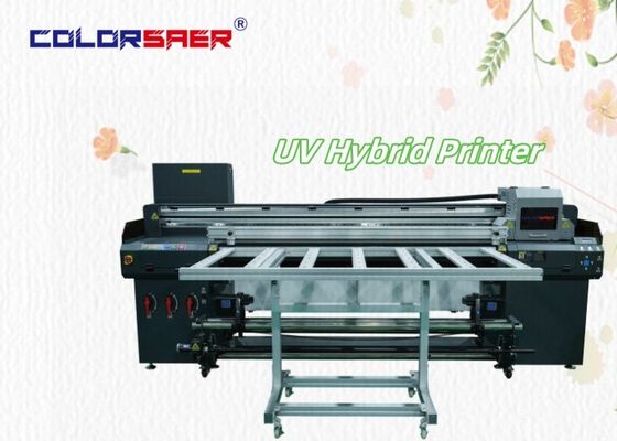 شنجهاي مصنع بيع مباشر 2400 دبي UV المخطط مسطح و رول إلى طابعة UV الهجينة