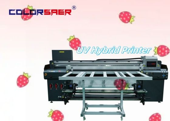 سعر المصنع 6FT UV flatbed و roll to roll الطابعة الهجينة مع الحزام النقل للإنتاج الصناعي المستمر