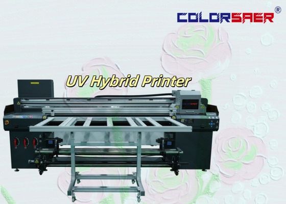 طابعة رديئة ذات شكل واسع 6 أقدام للطابعة UV Inkjet طابعة للوحة إلى لفة وطابعة UV هجينة