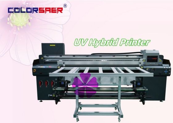 الطابعة الرقمية UV Inkjet Hybrid Print حجم 1.8m مع طابعة للفول إلى رول وطباعة الشكل غير المنتظم