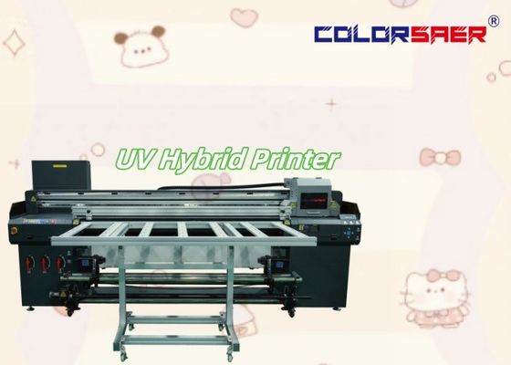 الطابعة الرقمية UV Inkjet Hybrid Print حجم 1.8m مع طابعة للفول إلى رول وطباعة الشكل غير المنتظم