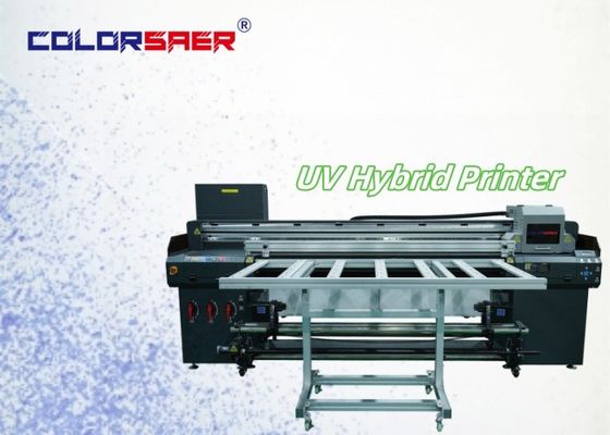 طابعة UV الهجينة طابعة مسطحة وسلسلة لسلسلة المخطط للمعادن الخشب الزجاج الجلد القماش الملصقات المرنة الفينيل