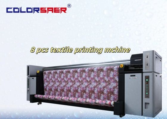 آلة العلم الرقمي عالية الكفاءة طابعة حبر رشاشة 3.2m ذات شكل كبير 8pcs I3200 طابعة حبر صبغية دائمة