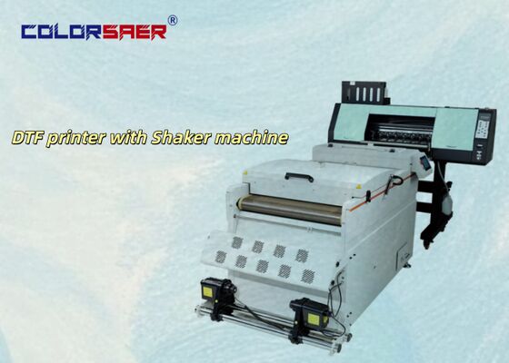 2 أو 4 طباعة الرأس الرقمية SAER DTF طابعة 60 سم / A3 حجم PET فيلم أوفست قميص DTF طابعة مع Shaker مسحوق آلة