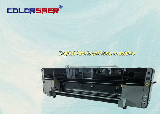 SAER I3200 رأس الطباعة CMYK 4 ألوان و CMYKGRBK 8 ألوان آلة الطباعة النسيجية 3.2m للمواد البوليستر والقطن